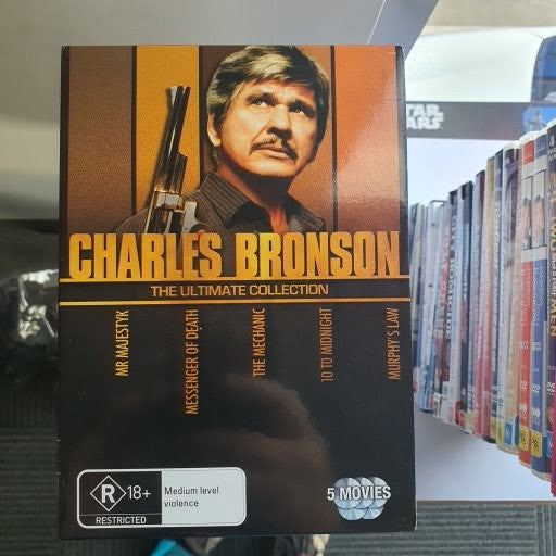 CHARLES BRONSON COLLECTION. MR MAJESTYK, MESSENGER OF DEATH,THE MECHANIC, 10 TO MIDNIGHT, MURPHY'S LAW