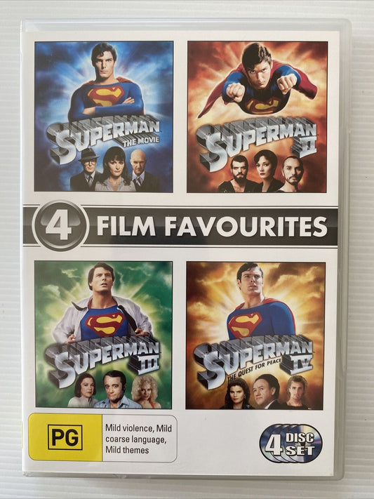 Superman Boxset 1,2,3 & 4 Christopher Reeve