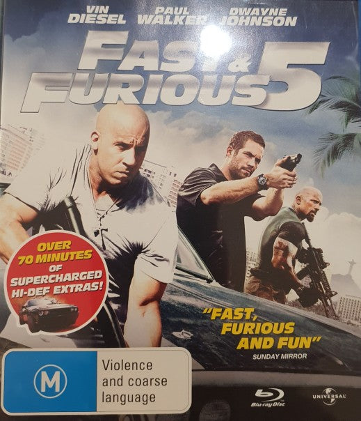 FAST & FURIOUS 5 BLUE RAY