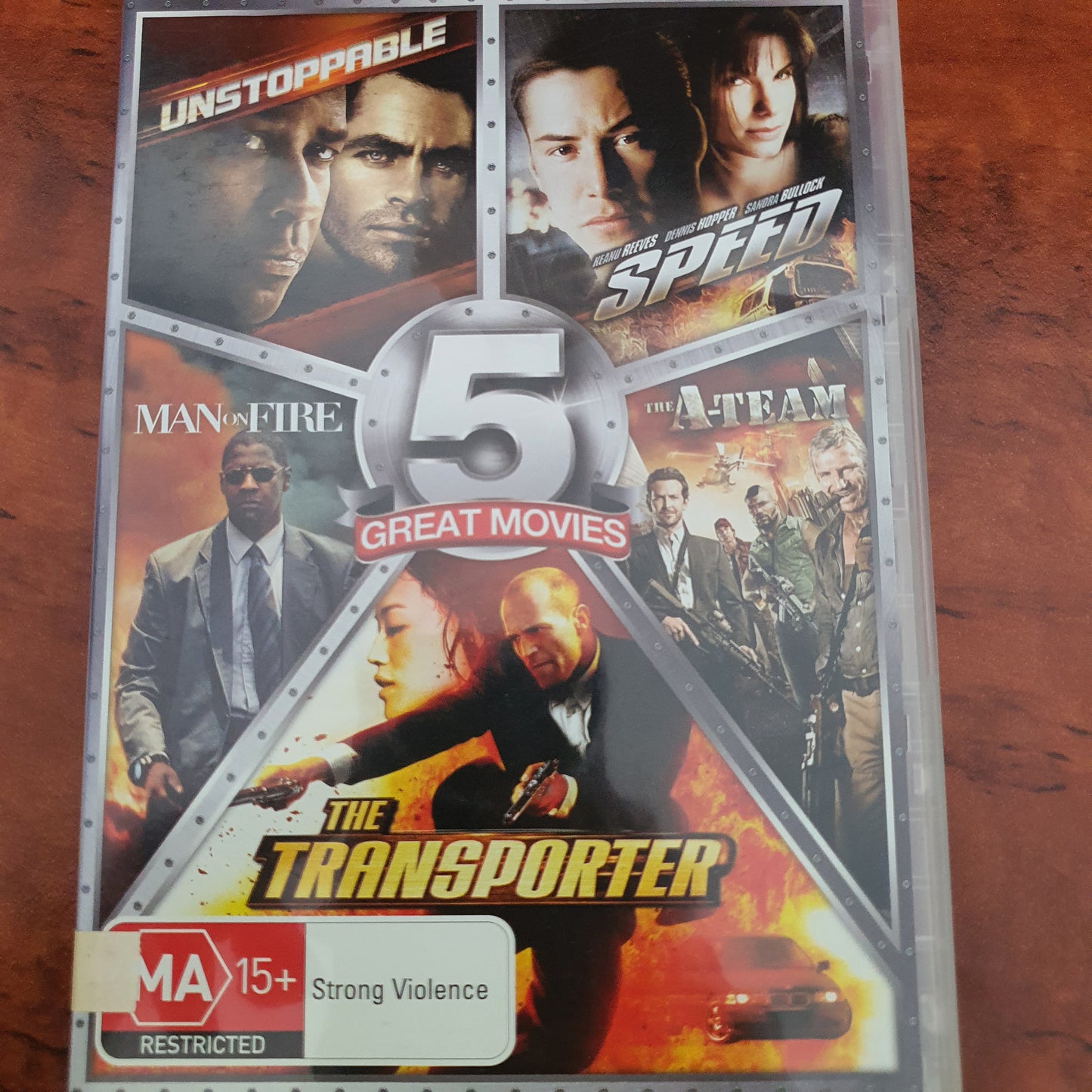 5 MOVIE ADVENTURE. UNSTOPPABLE, SPPED, MAN ON FIRE, THE TRANSPORTER, A-TEAM